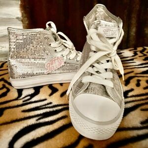 NWT-Gotta Flurt Silver Sequin women’s High-Top Sneakers